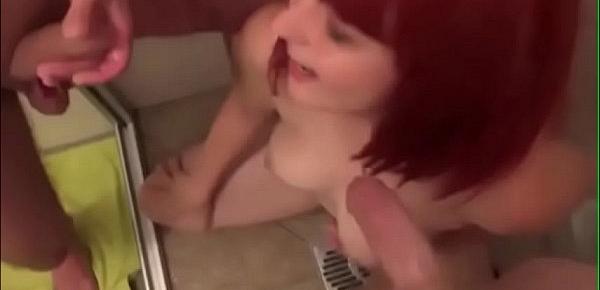  Cheerful redhead teen girl loves piss games